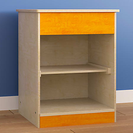 Flash Furniture Bright Beginnings Commercial Grade Wooden Kid's 2-Shelf Kitchen Cabinet, 20-1/2”H x 15-1/2”W x 15-1/2”D, Beech