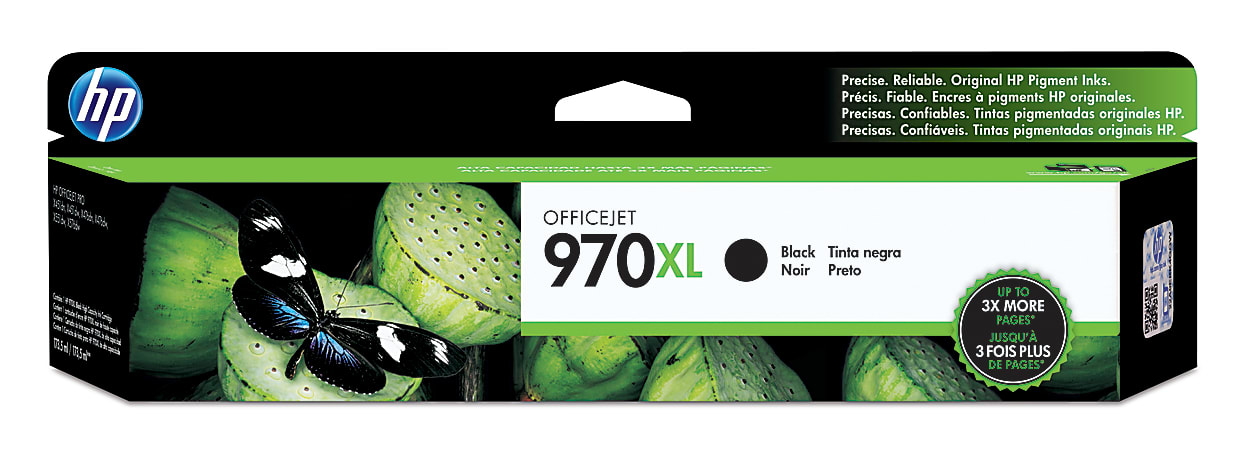 HP 970XL, (CN625AM) High-Yield Black Original Ink Cartridge