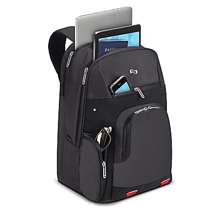 Solo Stealth Backpack With 15.6 Laptop Pocket BlackRed Office Depot
