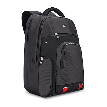 Solo Stealth Backpack With 15.6" Laptop Pocket, Black/Red