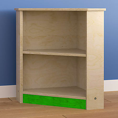 Flash Furniture Bright Beginnings Commercial Grade Wooden Kid's 2-Tier Corner Kitchen Cabinet, 20-1/2”H x 15-1/2”W x 15-1/2”D, Beech