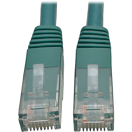 Tripp Lite Cat6 Cat5e Gigabit Molded Patch Cable RJ45 M/M 550MHz Green 35ft 35' - 128 MB/s - Patch Cable - N200035GN