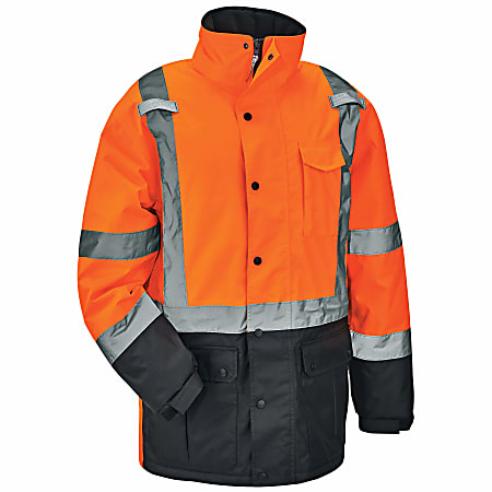 Ergodyne GloWear 8384 Type R Class 3 Polyester Thermal Parka, 3X, Orange