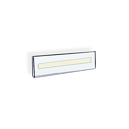 Azar Displays Acrylic Sign Holders With Adhesive Tape, 2 1/2" x 8 1/2", Clear, Pack Of 10