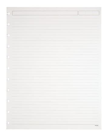 TUL® Discbound Refill Pages, 8-1/2" x 11", Narrow Ruled, Letter Size, 50 Sheets, White