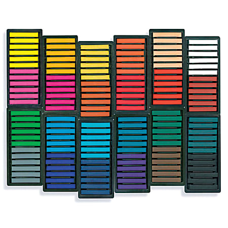 Sargent Art Square Chalk Pastels, 3/8", Assorted Colors, Pack Of 144 Chalk Pastels