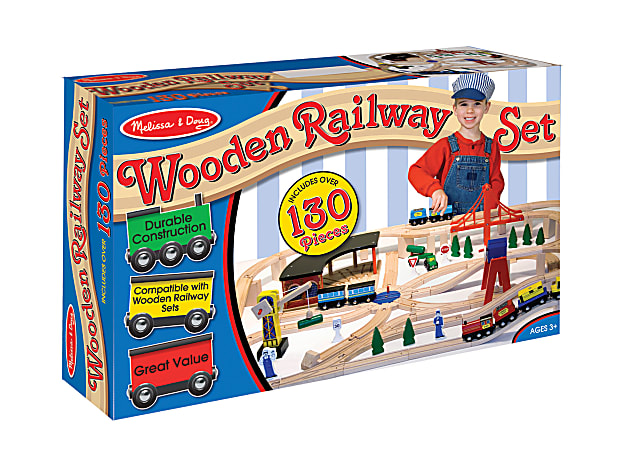 Melissa Doug Wooden Railway Set Office Depot