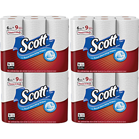 Scott Mega 1 Ply Choose A Size Paper Towels 102 Sheets Per Roll Pack Of ...
