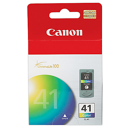Canon® CL-41 ChromaLife 100 Tri-Color Ink Cartridge, 0617B002AA