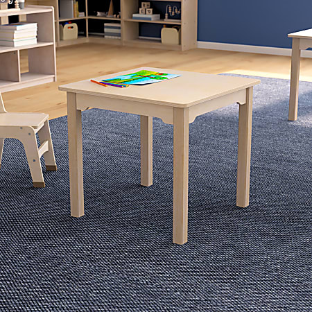 Flash Furniture Bright Beginnings Commercial Grade Wood Square Preschool Classroom Activity Table, 21-1/4”H x 23-1/2”W x 23-1/2”D, Beech