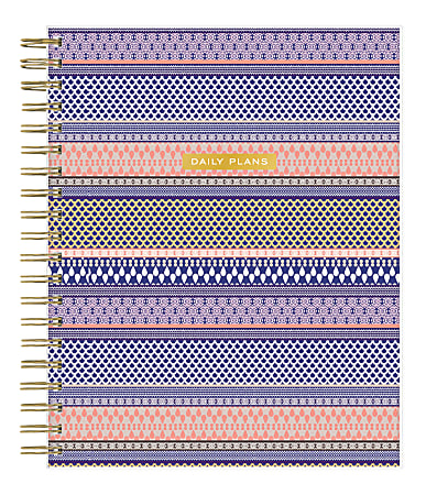 Blue Sky™ Trina Turk Daily/Monthly Wirebound Planner, 8" x 10", El Camino Real Stripe, January To December 2020, 117505