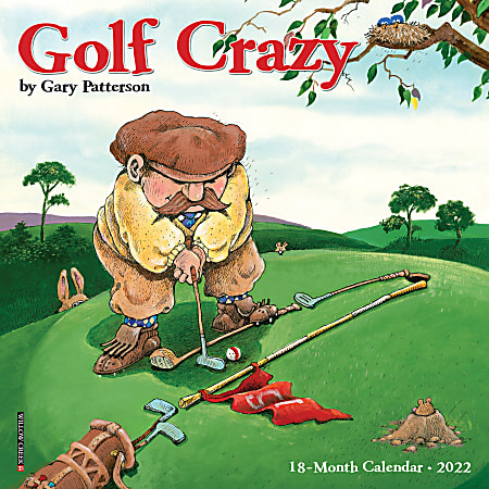 Willow Creek Press Monthly Mini Wall Calendar, 7" x 7", Golf Crazy, January To December 2022