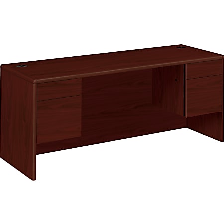 HON® 10700 72"W Computer Desk Credenza With Kneespace, Mahogany