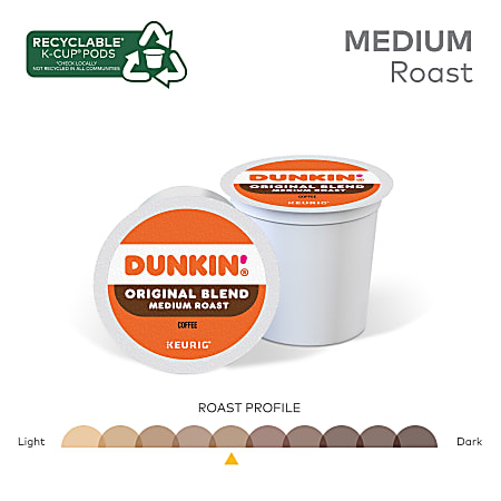 Dunkin Donuts Single Serve Coffee K Cup Original Blend Carton Of 44 Office Depot