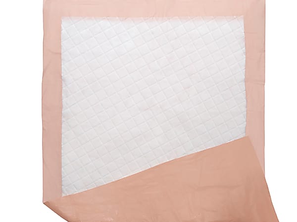 Protection Plus Polymer Disposable Underpads, 27" x 70", Peach, 5 Per Bag, Case Of 15 Bags