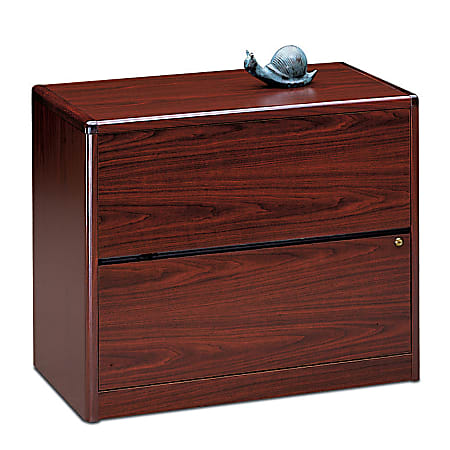 HON® 10700 36"W Lateral 2-Drawer File Cabinet, Mahogany