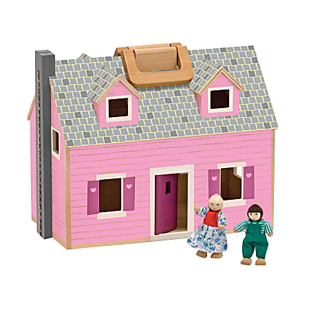 Melissa Doug 14 Piece Fold And Go Dollhouse Office Depot