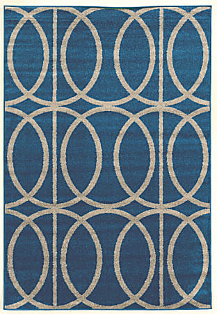 Linon Honora Area Rug, 96"H x 122"W, Mara Blue/Gray