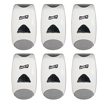 Genuine Joe 1250 ml Foam Soap Dispenser - Manual - 1.32 quart Capacity - Site Window, Soft Push, Sanitary-sealed, Refillable - White - 6 / Carton Genuine Joe 1250 ml Foam Soap Dispenser - Manual - 1.32 quart Capacity - Site Window, Soft Push, Sanitary-sealed, Refillable - White - 6 / Carton