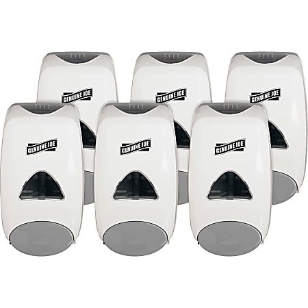 Genuine Joe 1250 ml Foam Soap Dispenser - Manual - 1.32 quart Capacity - Site Window, Soft Push, Sanitary-sealed, Refillable - White - 6 / Carton Genuine Joe 1250 ml Foam Soap Dispenser - Manual - 1.32 quart Capacity - Site Window, Soft Push, Sanitary-sealed, Refillable - White - 6 / Carton