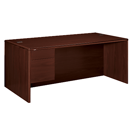 HON® 10700 Series 72"W Left Pedestal Desk, Mahogany