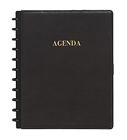 TUL® Discbound Monthly Planner Starter Set, Letter Size, Leather Cover, Dark Brown, January To December 2021