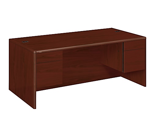 HON® 10700 72"W Double-Pedestal Computer Desk, Mahogany