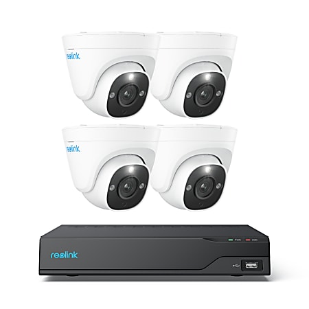 Reolink 8-channel NVR With 2TB Pre-Installed And Four 12-Megapixel Cameras, 1.95"H x 10"W x 9.13"D, Black