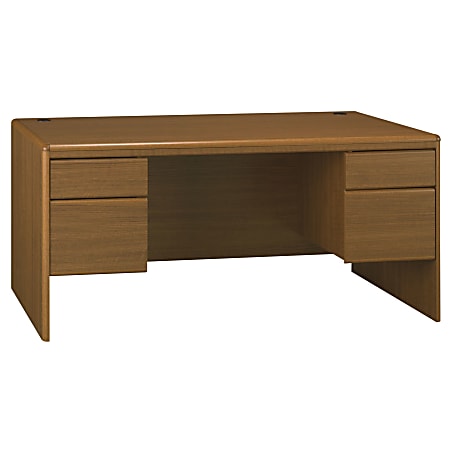 Bush® Northfield Double Pedestal Desk, 30 3/4"H x 66 5/8"W x 29 3/8"D, Dakota Oak