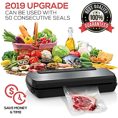 NutriChef Vacuum Sealer Machine - 350W Commercial 8L Chamber Type Automatic  System Air Seal Machine Meat Packing Sealing Storage Preservation Sous