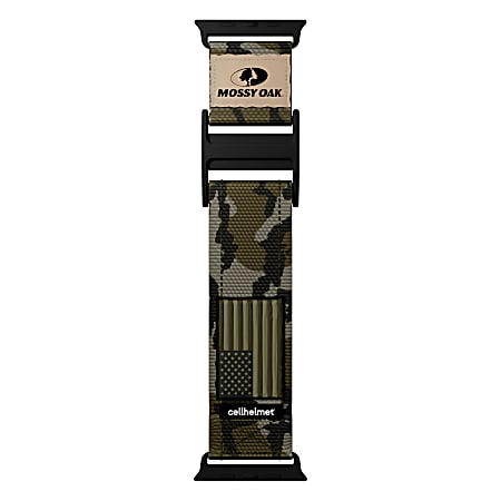 Mossy Oak® by cellhelmet® Premium Large Nylon Band for Apple Watch® 44/45/46/49 mm, Bottomland®/Camouflage, WB-003