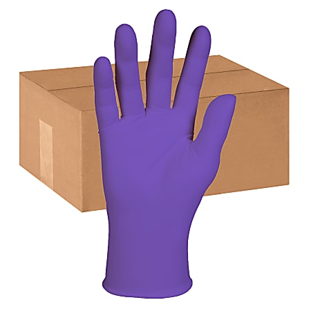 KIMTECH Purple Nitrile Exam Gloves - 9.5" - X-Large Size - Nitrile, Polymer - Purple - Beaded Cuff, Ambidextrous, Textured Fingertip, Powder-free, Durable, Latex-free - For Chemotherapy, Security - 900 / Carton - 6 mil Thickness