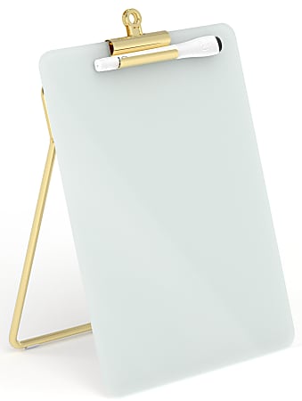 Glass + Gold Desktop Dry Erase Easel, 8.5 x 11