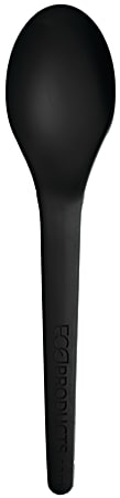 Eco-Products Plantware Spoons, 6", Black, Pack Of 1,000 Spoons