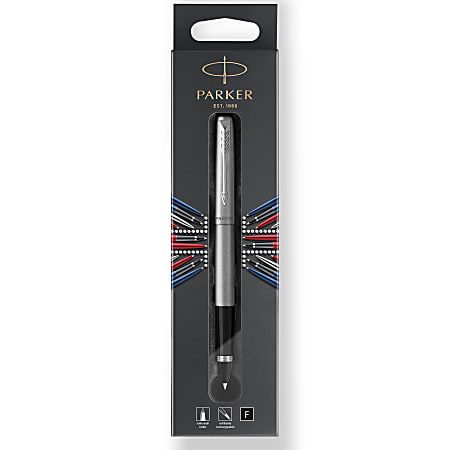 6 Parker Classic Stainless Steel Ballpoint Pens Black Med Pt Made In Usa 