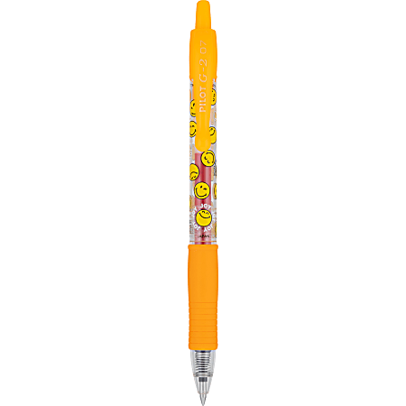 Pilot G2 | SmileyWorld Gel Pen, Fine Point, 0.7mm, Apricot Ink, Single Pen