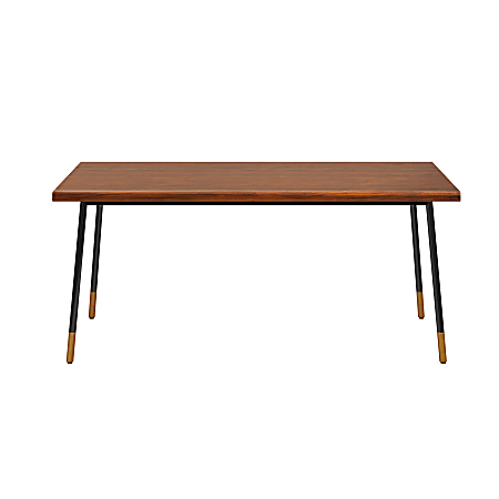 Eurostyle Miriam Dining Table, 29-1/2"H x 63"W x 35-2/5"D, Walnut/Black