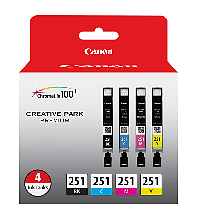 Canon® CLI-251 Black/Color Ink Cartridges, Pack Of 4