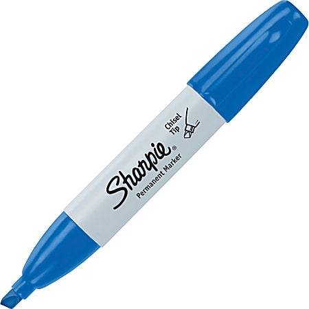 Sharpie Chisel Tip Permanent Markers Blue Pack Of 12 Office Depot