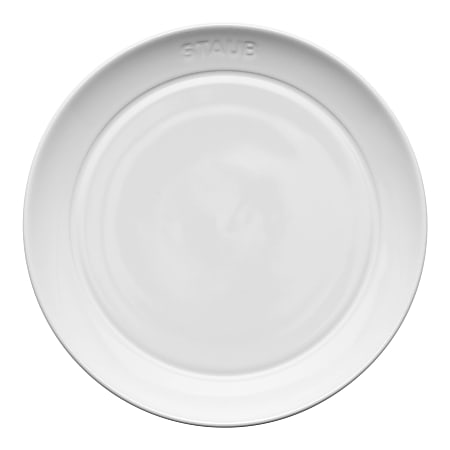 Staub Ceramic Dinnerware 4-Piece Appetizer Plate Set, 6", White