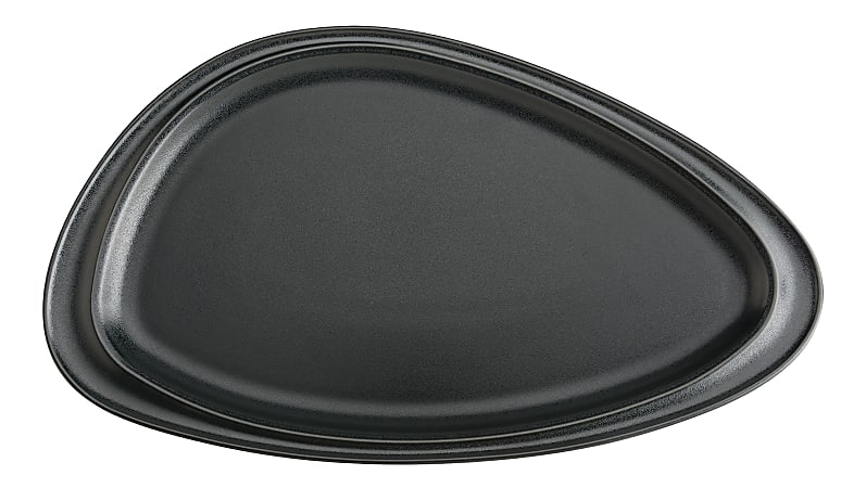 Foundry Geo Ceramic Platters, 12 1/16" x 6 7/8", Matte Black, Pack Of 12 Platters