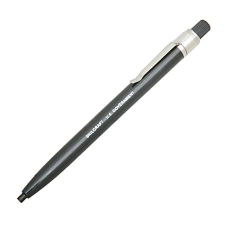 SKILCRAFT® Mechanical Wax Pencils, Black, 3 mm, Box Of 12 (AbilityOne 7520-00-223-6672)