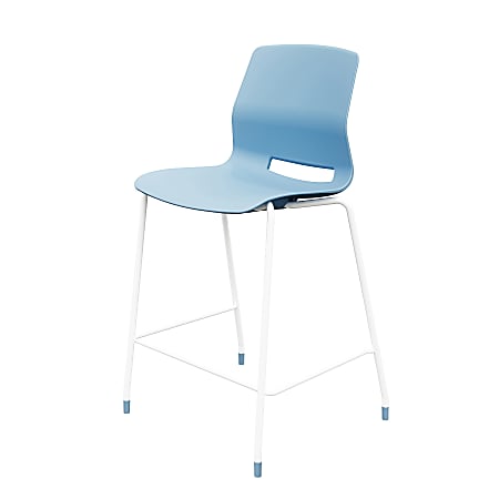 KFI Studios Imme Stacking Bar Stool, 39"H, Sky Blue/White