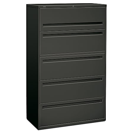 HON® Brigade® 700 42"W x 18"D Lateral 5-Drawer File Cabinet, Charcoal