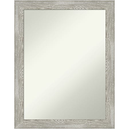 Amanti Art Narrow Non-Beveled Rectangle Framed Bathroom Wall Mirror, 27-1/2” x 21-1/2”, Dove Graywash