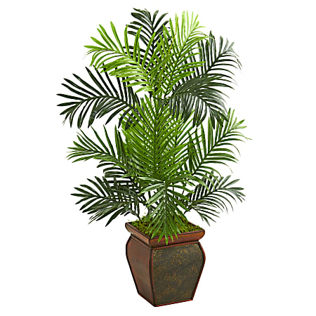 Nearly Natural Paradise Palm 36”H Artificial Tree With Decorative Planter, 36”H x 22”W x 17”D, Green