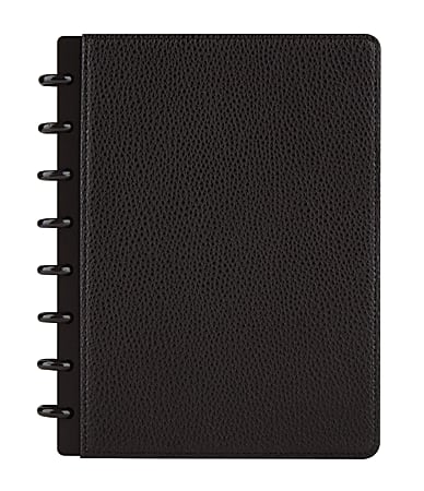 TUL&trade; Elements Junior-Size Custom Note-Taking System Discbound Notebook, 5 1/2" x 8 1/2", Narrow Ruled, 120 Pages (60 Sheets), Black/Pebbled