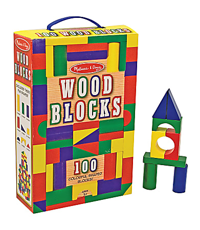 Melissa & Doug 100 Wood Blocks Set