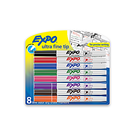 Ultra Fine Point Expo Low Odor Dry Erase Markers Assorted Fashion Colors 4-Co 