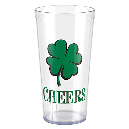Amscan St. Patrick's Day Plastic Shamrock Cups, 20 Oz, Pack Of 5 Cups